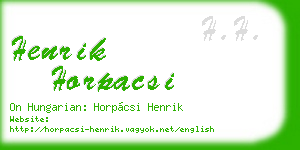 henrik horpacsi business card