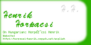 henrik horpacsi business card